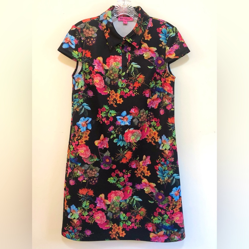RARE Betsey Johnson Floral Cap Sleeve Dress